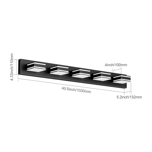 Black Vanity Light Fixtures 40.5inch 5 (5 Count)
