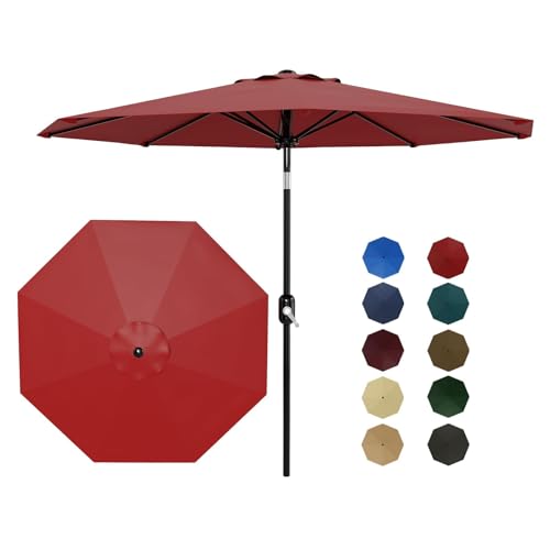 9FT Patio Umbrella 8 Sturdy Ribs Outdoor Table Umbrella