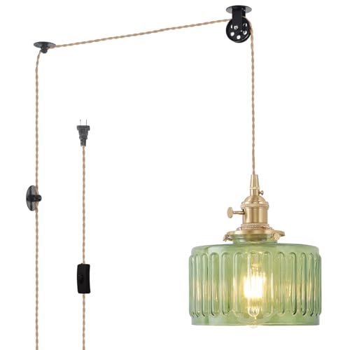 Plug in Pendant Light Hanging Light Fixture Corded On