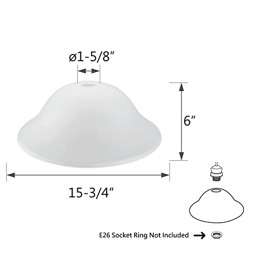 23139 11A Frosted Transitional Style Replacement Glass Shade for Medium Base Socket Torchiere Lamp