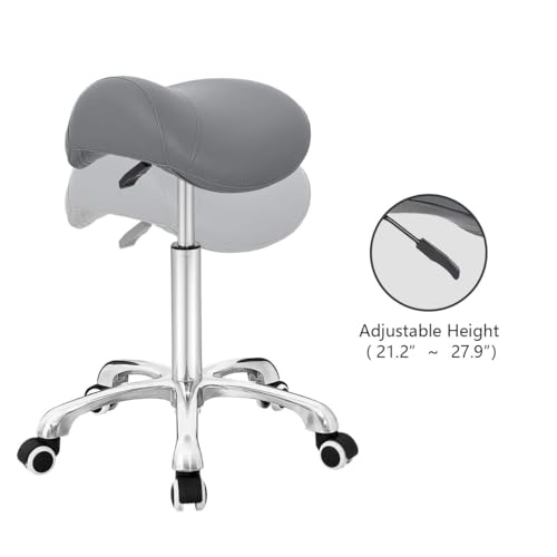 Saddle Stool Rolling Chair for Office Massage Salon Kitchen Spa Drafting