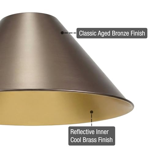 14" Large Industrial Metal Pendant Light Shade Covers (3 Count)