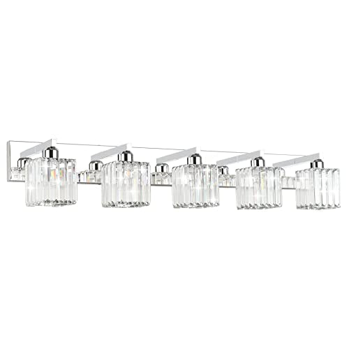 Bathroom Light Fixtures Modern Vanity Light for Bathroom Crystal Chrome Vanity Light 5 Light