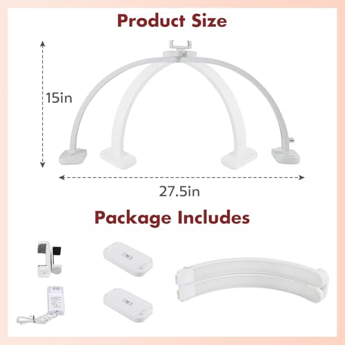 Half Moon Light for Nail Desk with Phone Holder