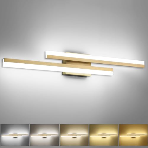 32 Inch LED Bathroom Light Fixtures Over Mirror Brushed Gold Vanity Light Modern Bath Lighting Bar 5CCT