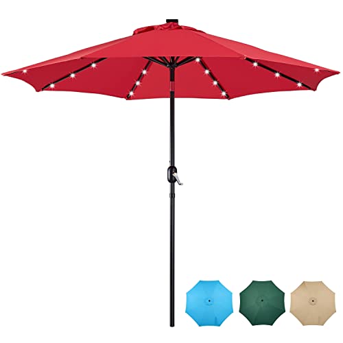 9FT Solar Patio Umbrella w