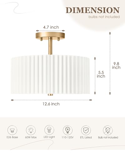 Gold Semi Flush Mount Ceiling Light