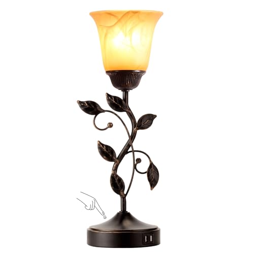 Touch Control Leaf Vintage Table Lamp with 3