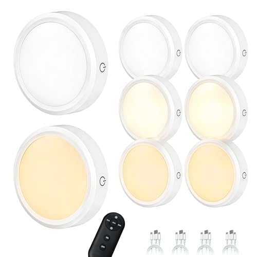 Puck Lights with Remote Control Rechargeable