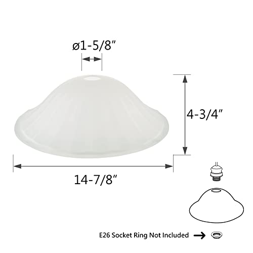 23117 01A Frosted Transitional Style Replacement Glass Shade for Medium Base Socket Torchiere Lamp