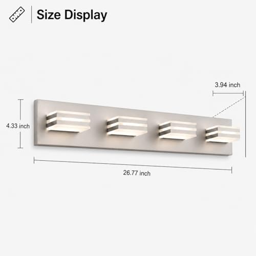 4 Light Brushed Nickel Bathroom Vanity Light