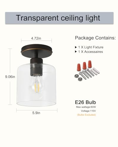 Brown and Gold Semi Flush Mount Ceiling Light