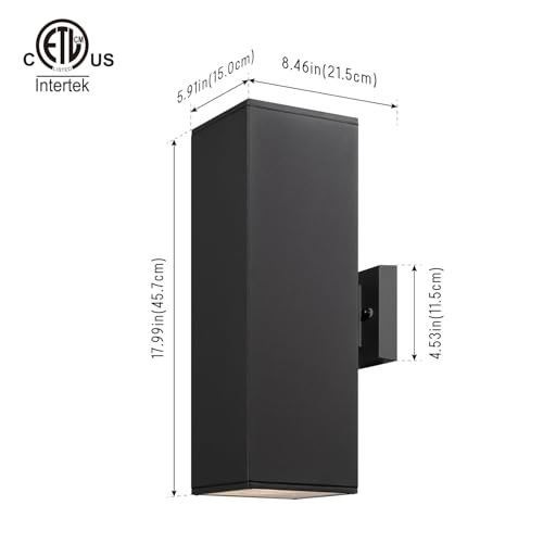 18" Modern Outdoor Porch Light in 2 Lights