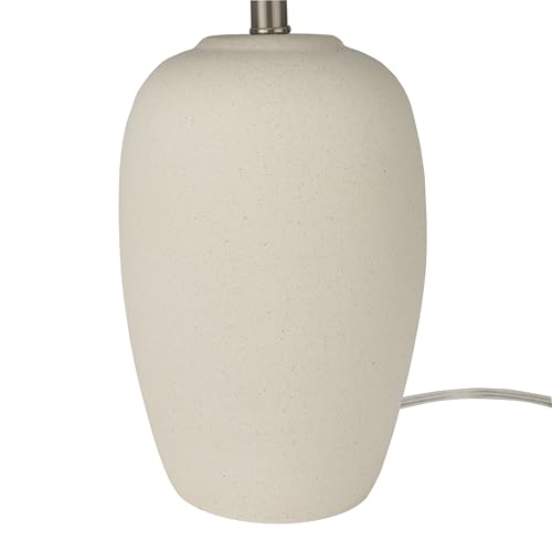 Home 23" Natural White Ceramic Jar Table Lamp for Bedroom