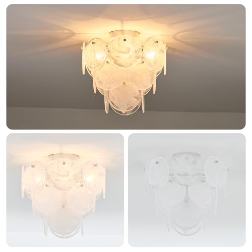 Modern Glass Flush Mount Light Fixture