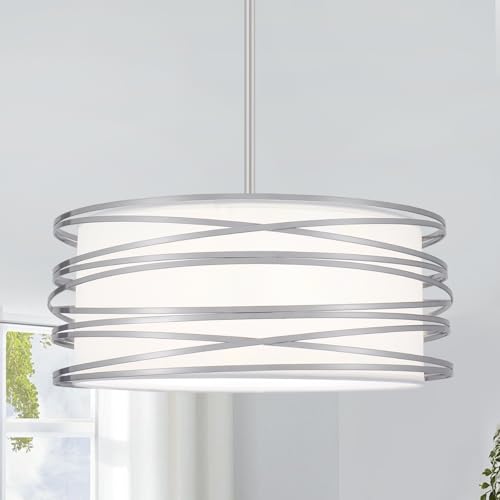 Drum Chandelier 15.7'' Rustic Brushed Nickel 3