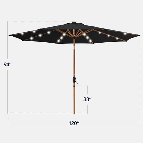 10ft Solar Market Patio Umbrella w