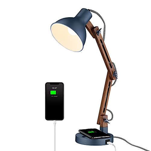 Sapele Wood Desk Lamp with Upgraded Wireless Charger