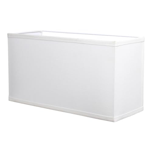 2 Light White Lamp Square Fabric Shades