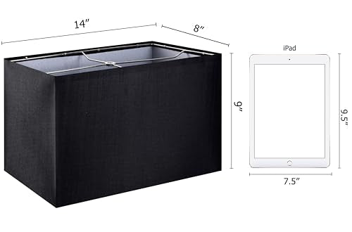 Black Rectangular Lamp Shades Set of 2 Medium (2 Count)