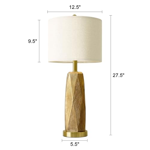 27.5" Gold Table Lamps Set of 2 with USB (2 Count)