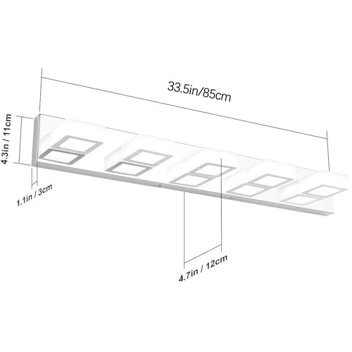 Chrome Bathroom Vanity Lighting Fixtures Acrylic Rotable 360° LED Modern Bathroom Vanity Light Over Mirror