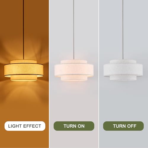19.7" Modern Linen Drum Chandelier