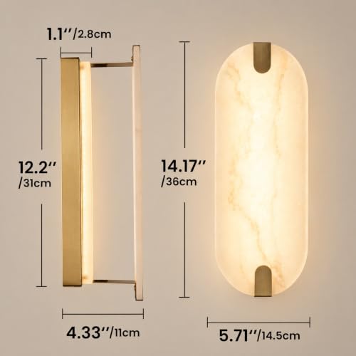 Natural Stone Alabaster Wall Sconces Set of Two (2 Count)