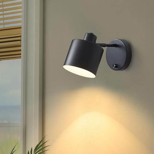Black Farmhouse Hardwired Wall Sconce with Dimmer Switch Set of 2 (2 Count)