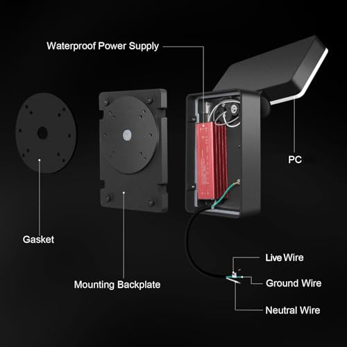 40W Modern Sleek Wall Light 3000LM 360° Rotatable Light Head 8Pack (8 Count)