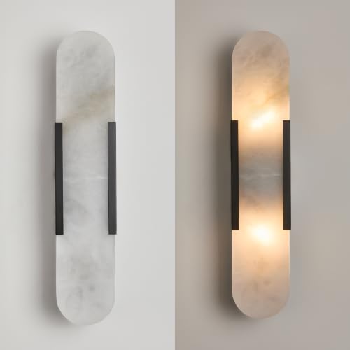 Modern Alabaster Wall Sconce Set of 2