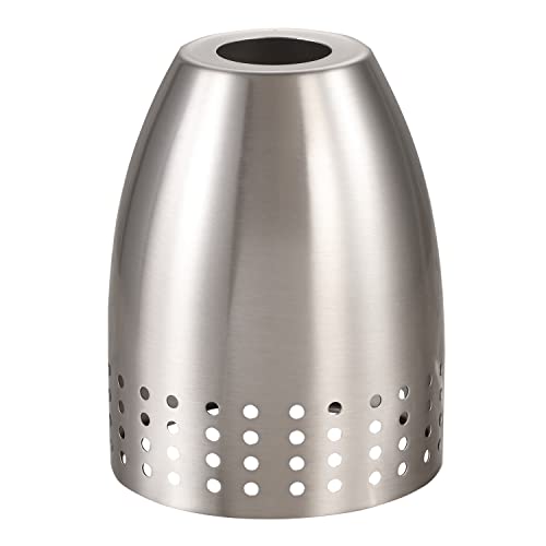 21065-10-1, Satin Nickel Shade for Lighting Fixture, Pendant Light, Size: 5" D x 6-3/8" H, Center Hole: 1-5/8"