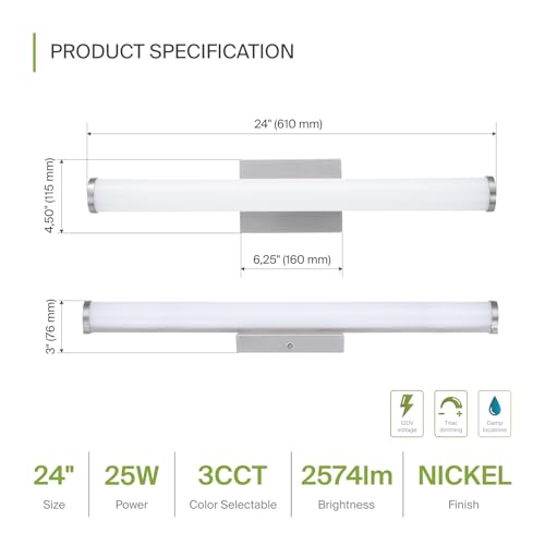 24" LED Linear Vanity Light Fixture (4 Count)
