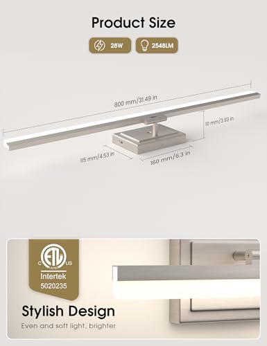 Modern Bathroom Vanity Light 31.5 inch