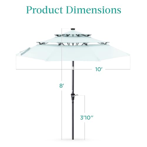 10ft 3 Tier Solar Patio Umbrella