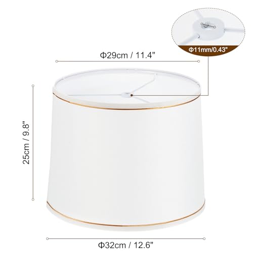 Lamp shades for Table Lamps 11.4" Top x 12.6" Bottom x 9.8" High Drum Lamp shades for Floor Lamps Medium Linen Lampshade Easy Assembly for Lamp Replacement