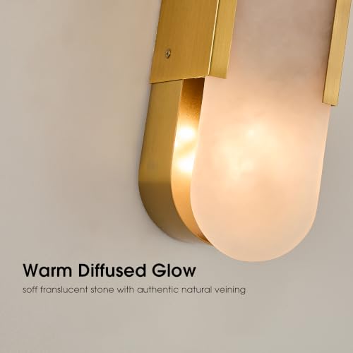 Modern Alabaster Wall Sconce Set of 2
