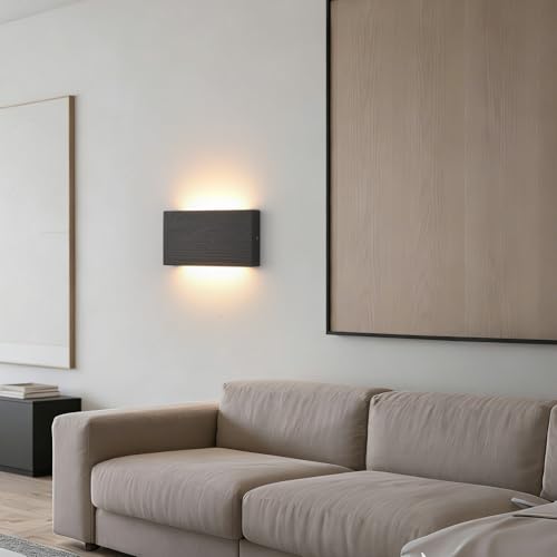 Wood Wall Sconce Indoor Wall Lights Hardwired 1 Pack Up and Down Wall Mount Light for Living Room Bedroom Hallway
