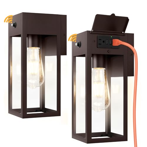 Porch Lights with Outlet (2 Count)