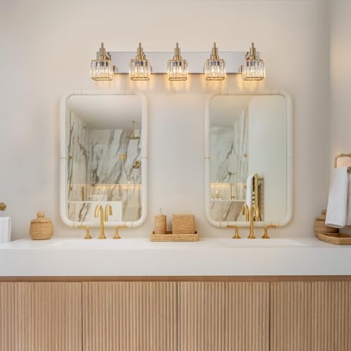 Crystal Bathroom Light Gold Chrome 5