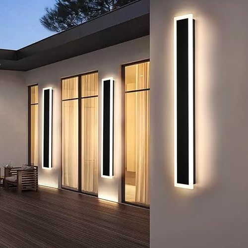 2 Pack 40in Outdoor Wall Light LED Long Wall Sconce Black (2 Count)