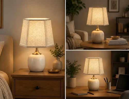 Natural Linen Square Cut Corner Lamp Shades Set of 2