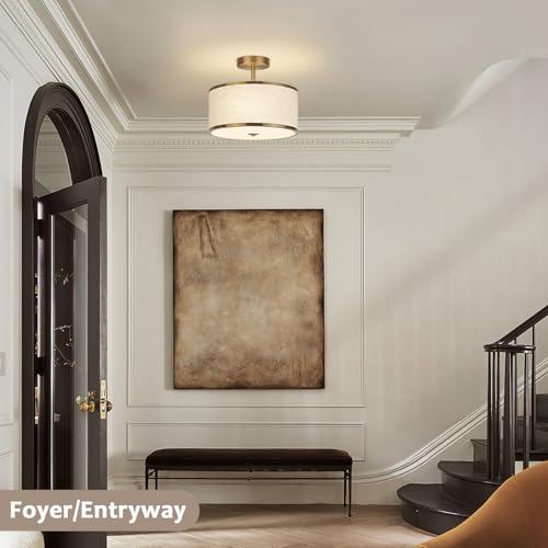 12.6 Inch Semi Flush Mount Ceiling Light