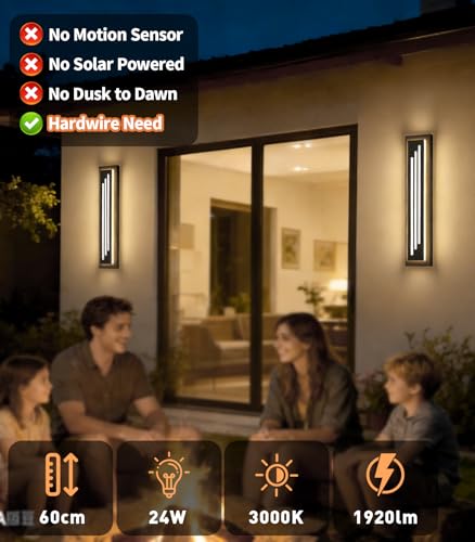 23.6'' LED Outdoor Wall Lights Modern Black Indoor Wall Sconce Lighting