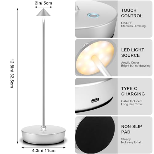 2Pack Rechargeable Cordless Table Lamp (2 Count)