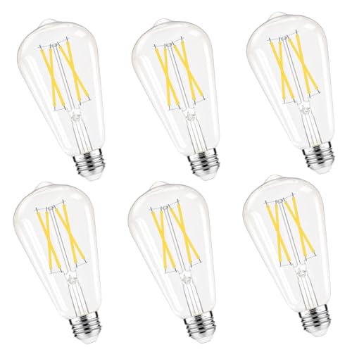 Dimmable Edison Bulbs 4000K Daylight White (6 Count)