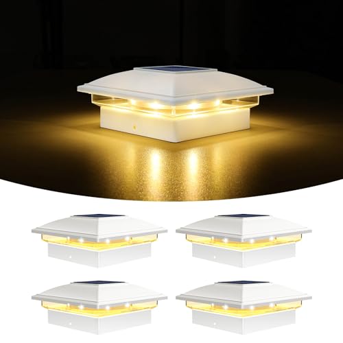 White Solar Post Cap Lights (4 Count)