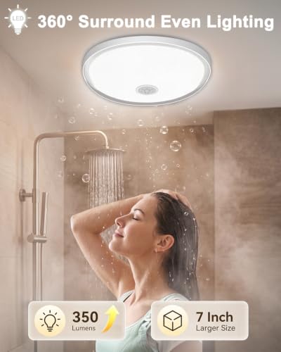 2Pack IP66 Waterproof 17 Colors 7’’ LED Shower Light (2 Count)