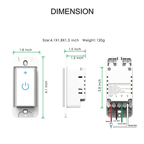 Smart WiFi Light Switch 3 Gang Compatible with Alexa and Google Home