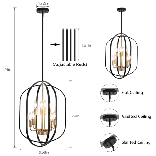 Black and Gold Chandelier for Dining Room